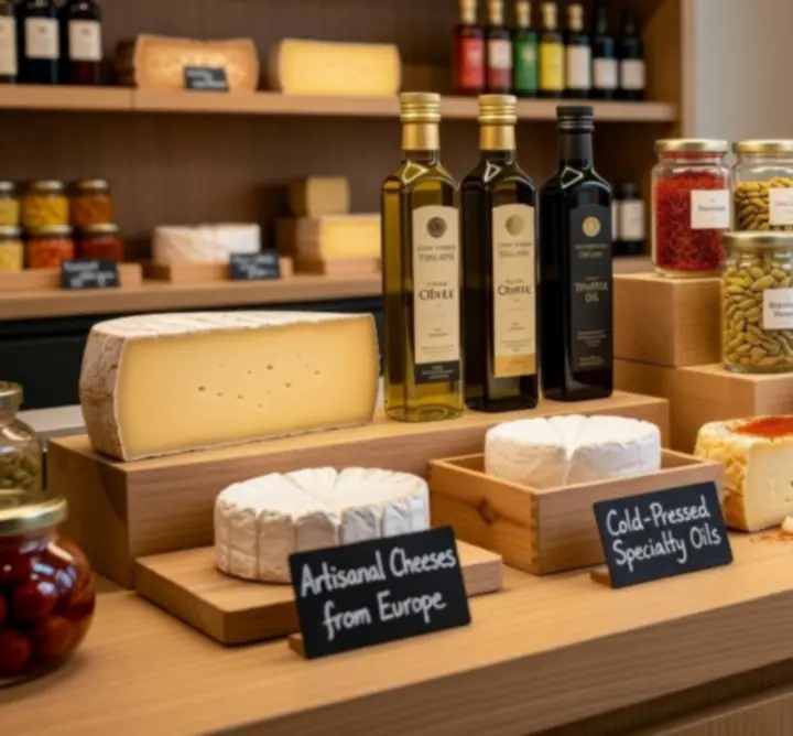Selection of gourmet and international specialty foods